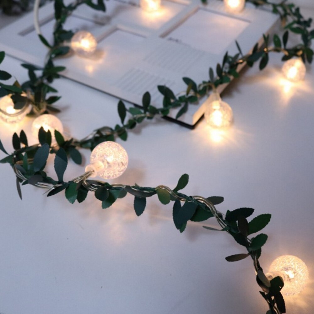 Leaf Rattan Ball Garland Christmas Wedding Decor Fairy Lights
