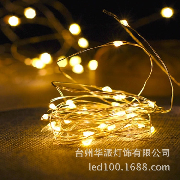 Wire LED Tinsel Garland Battery Powered Fairy LED String Lights