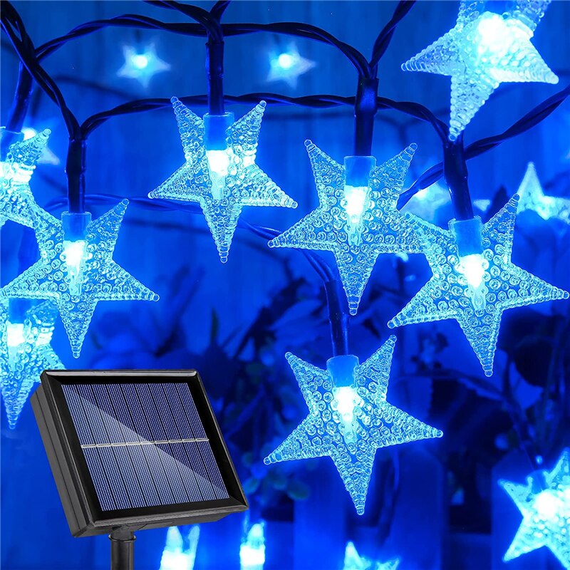 Solar Star String Lights 8 Modes Solar Powered Twinkle Fairy Lights