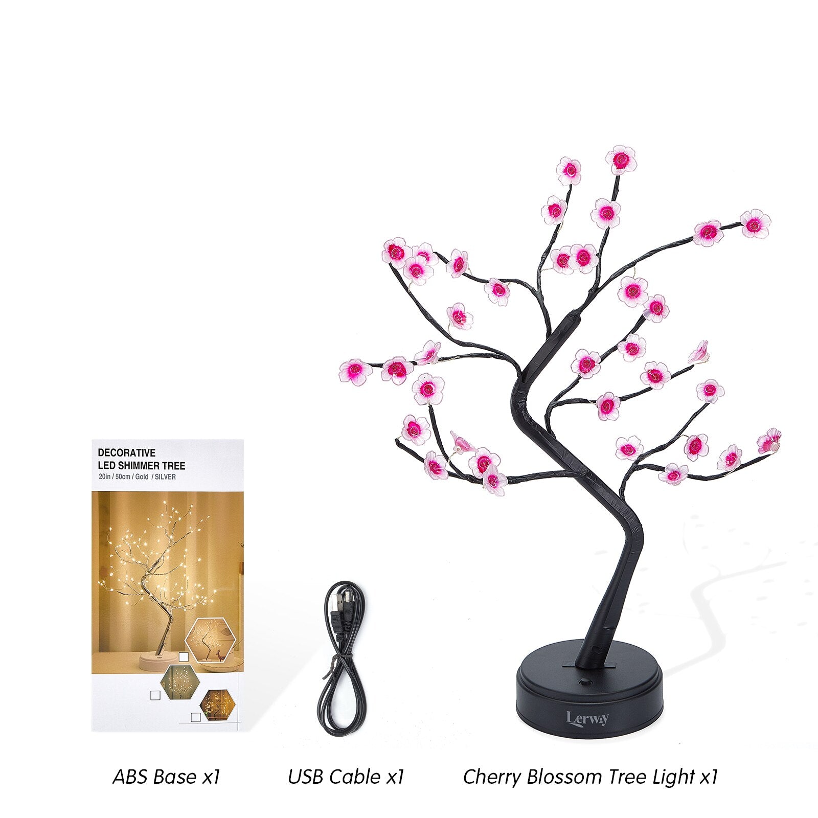 Cherry-Blossom-Style Tabletop Lamp LED Tree Light