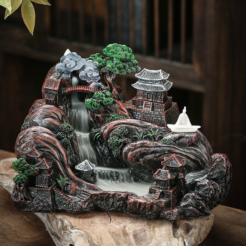 High Mountains and Flowing Water Backflow Incense Burner Decoration