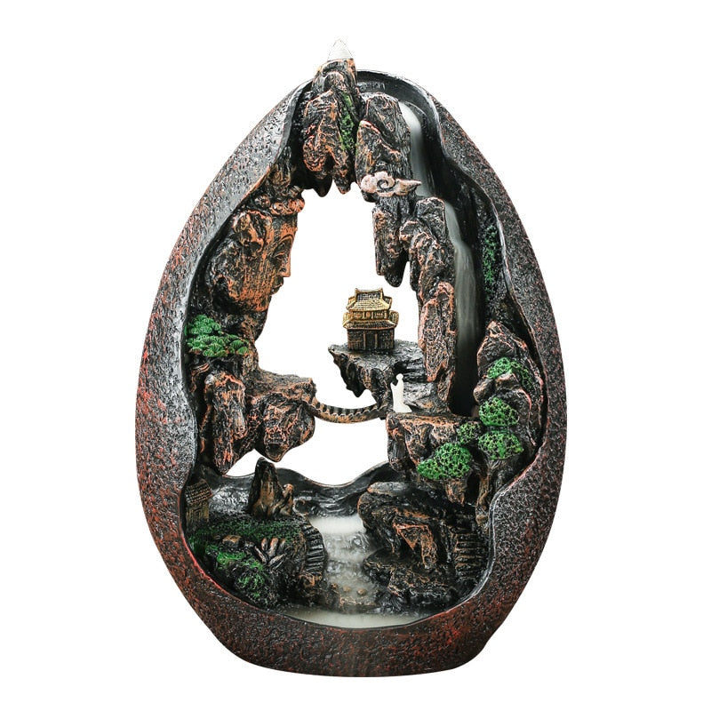 High Mountains and Flowing Water Backflow Incense Burner Decoration