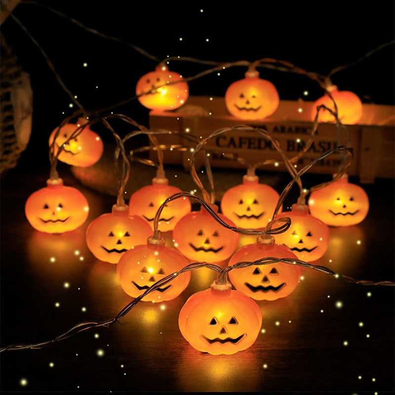 Led Halloween String Lights Pumpkin Bat Skull Light