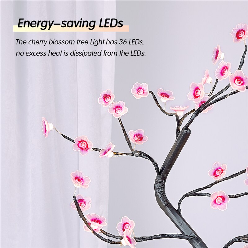 Cherry-Blossom-Style Tabletop Lamp LED Tree Light