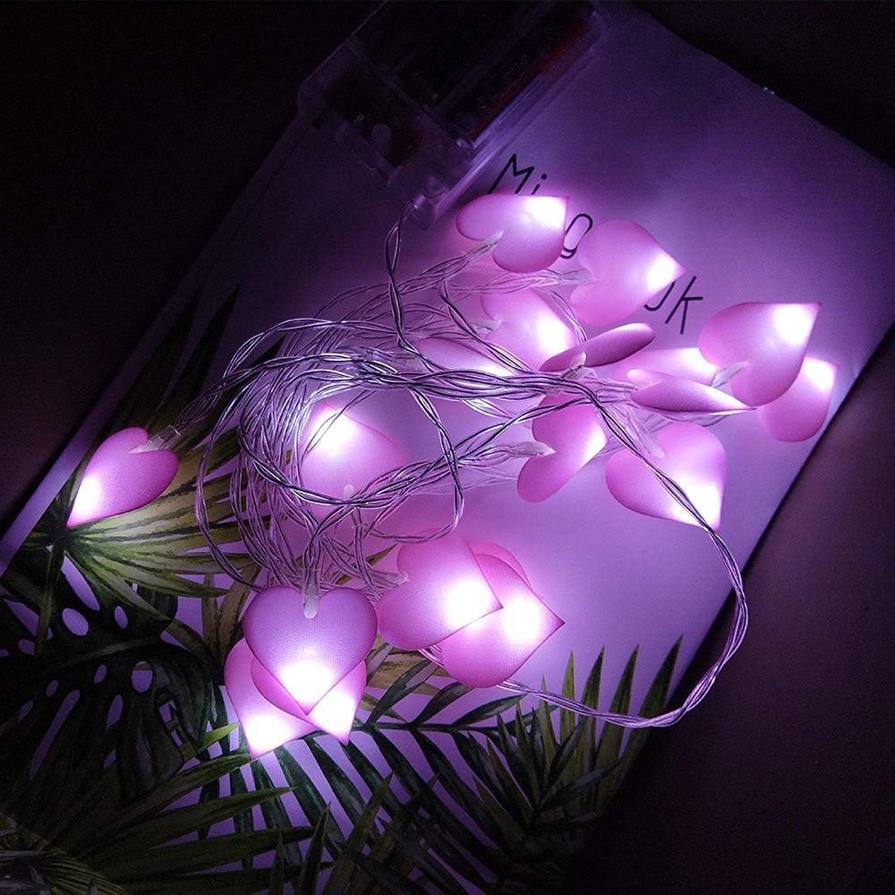LED Heart-Shaped String Lights