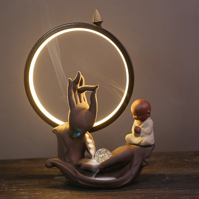Ceramic LED Buddha Incense Burner
